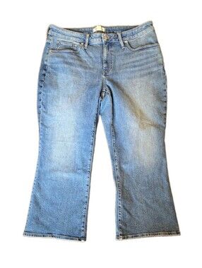 Madewell Light Wash Jeans Mid Rise Kick Out Jeans Sz 16w Womens cropped curvy